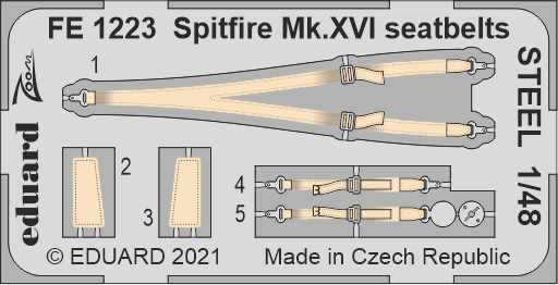 EDFE1223 Eduard 1/48 Spitfire Mk. XVI seatbelts STEEL Photo etched parts Eduard