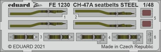 EDFE1230 Eduard 1/48 CH-47A Seatbelts (Hobby Boss) STEEL Photo-Etched Parts Eduard