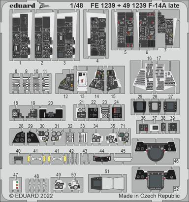 EDFE1239 Eduard 1/48 F-14A late Zoom set for Tamiya [FE1239] Eduard