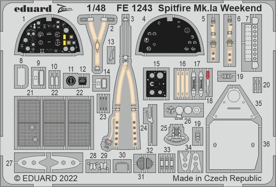 EDFE1243 Eduard 1/48 Spitfire Mk.Ia Weekend Zoom set for Eduard [FE1243] Eduard