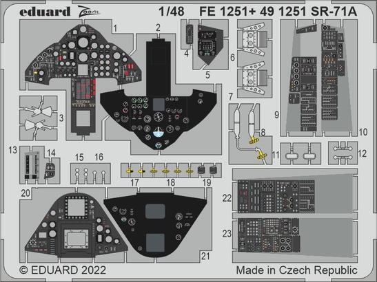 EDFE1251 Eduard 1/48 SR-71A (Revell) Colour Photo Etch Set [FE1251] Eduard