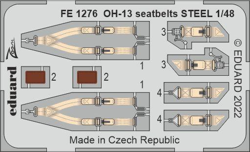 EDFE1276 Eduard 1/48 OH-13 (Italeri) Seatbelts Steel Zoom set [FE1276] Eduard