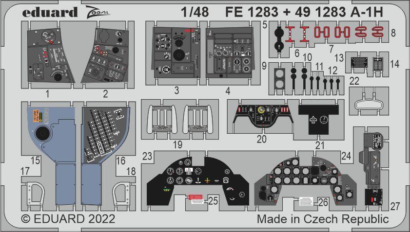 EDFE1283 Eduard 1/48 A-1H Skyraider Photo etched parts [FE1283] Eduard