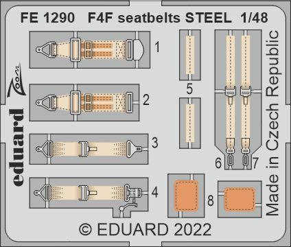 EDFE1290 Eduard 1/48 F4F seatbelts Steel Photo etched parts [FE1290] Eduard