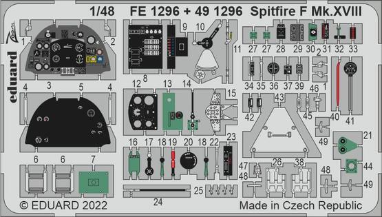 EDFE1296 Eduard 1/48 Spitfire F Mk.XVIII Photo etched parts [FE1296] Eduard