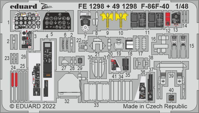 EDFE1298 Eduard 1/48 F-86F-40 Sabre Photo etched parts [FE1298] Eduard