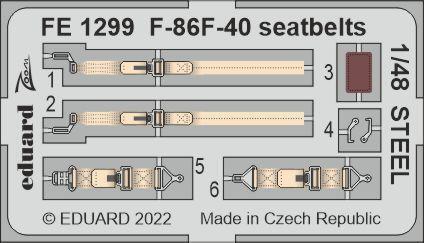 EDFE1299 Eduard 1/48 F-86F-40 Sabre seatbelts Steel Photo etched parts [FE1299] Eduard