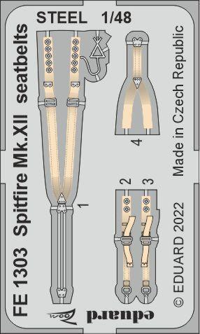 EDFE1303 Eduard 1/48 Spitfire Mk.XII seatbelts STEEL Zoom set [FE1303] Eduard