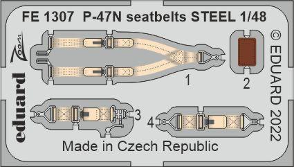 EDFE1307 Eduard 1/48 P-47N seatbelts STEEL Zoom set [FE1307] Eduard