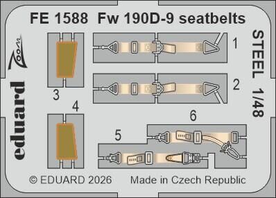 Eduard 1/48 Fw 190D-9 seatbelts STEEL Zoom Set for Miniart