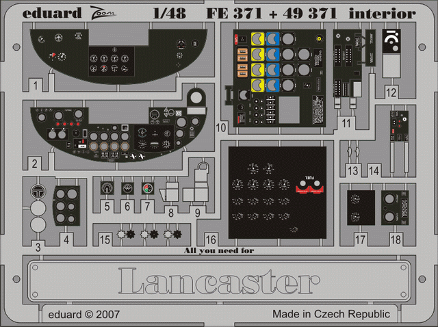 EDFE371 Eduard 1/48 Lancaster interior Zoom Set (Tamiya) Eduard