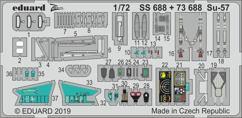 EDSS688 Eduard 1/72 Su-57 Photo etched parts Eduard