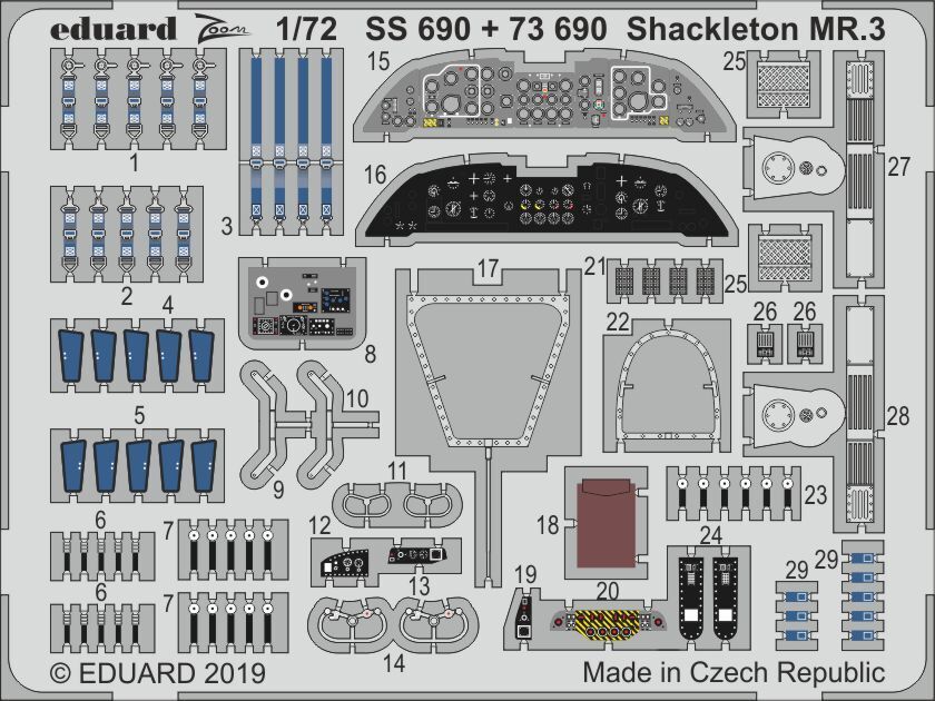 EDSS690 Eduard 1/72 Shackleton MR.3 Photo etched parts Eduard