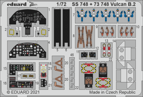 EDSS748 Eduard 1/72 Vulcan B.2 (Airfix) Photo-Etched Parts Eduard