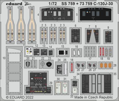 EDSS759 Eduard 1/72 C-130J-30 Zoom set for Zvezda [SS759] Eduard
