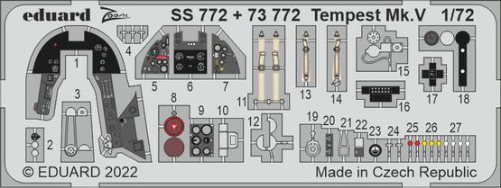 EDSS772 Eduard 1/72 Tempest Mk. V Photo etched parts [SS772] Eduard