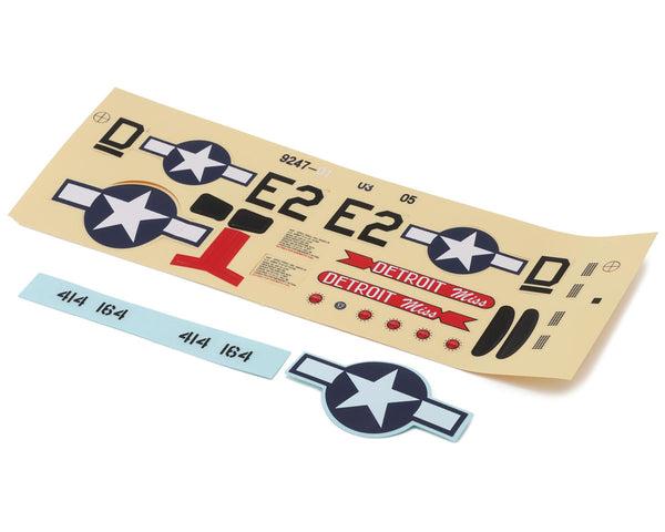 EFL-1092 E-Flite Decal Sheet, UMX P-51 Detroit Miss