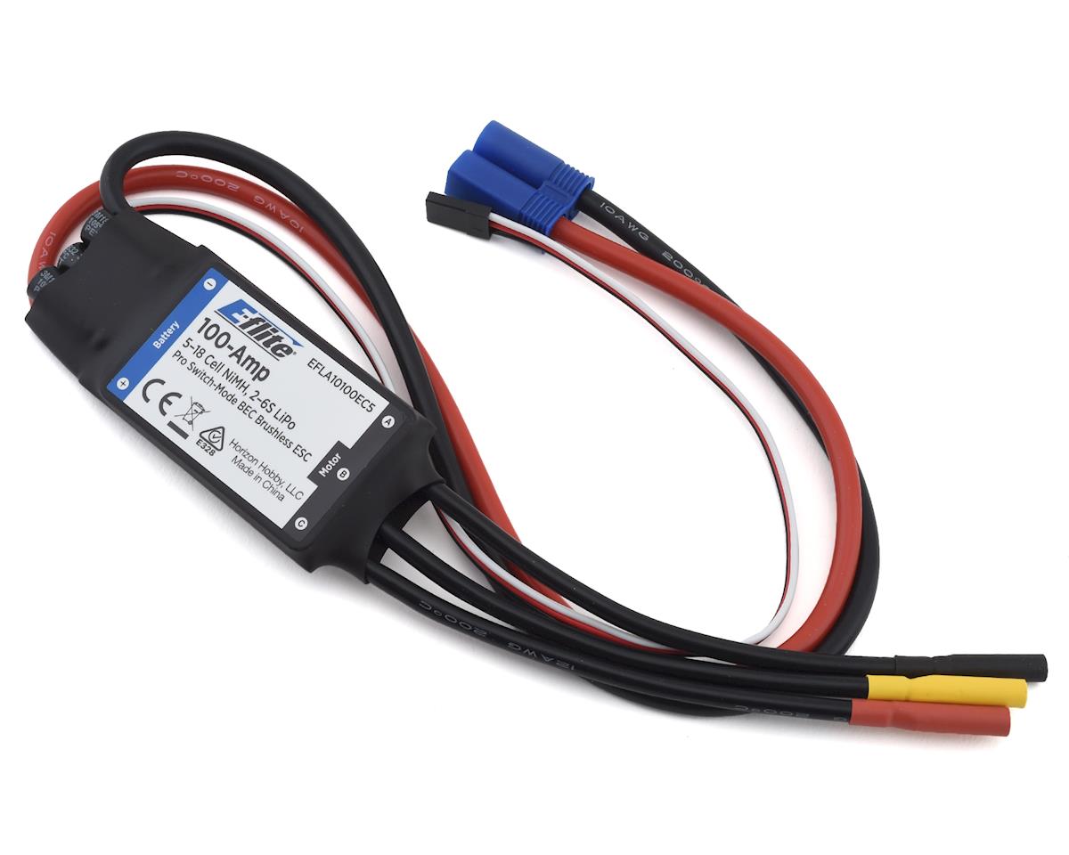 EFLA10100AEC5 E-Flite 100A Pro Switch Mode ESC with 5A BEC, Havoc Xe E-FLITE