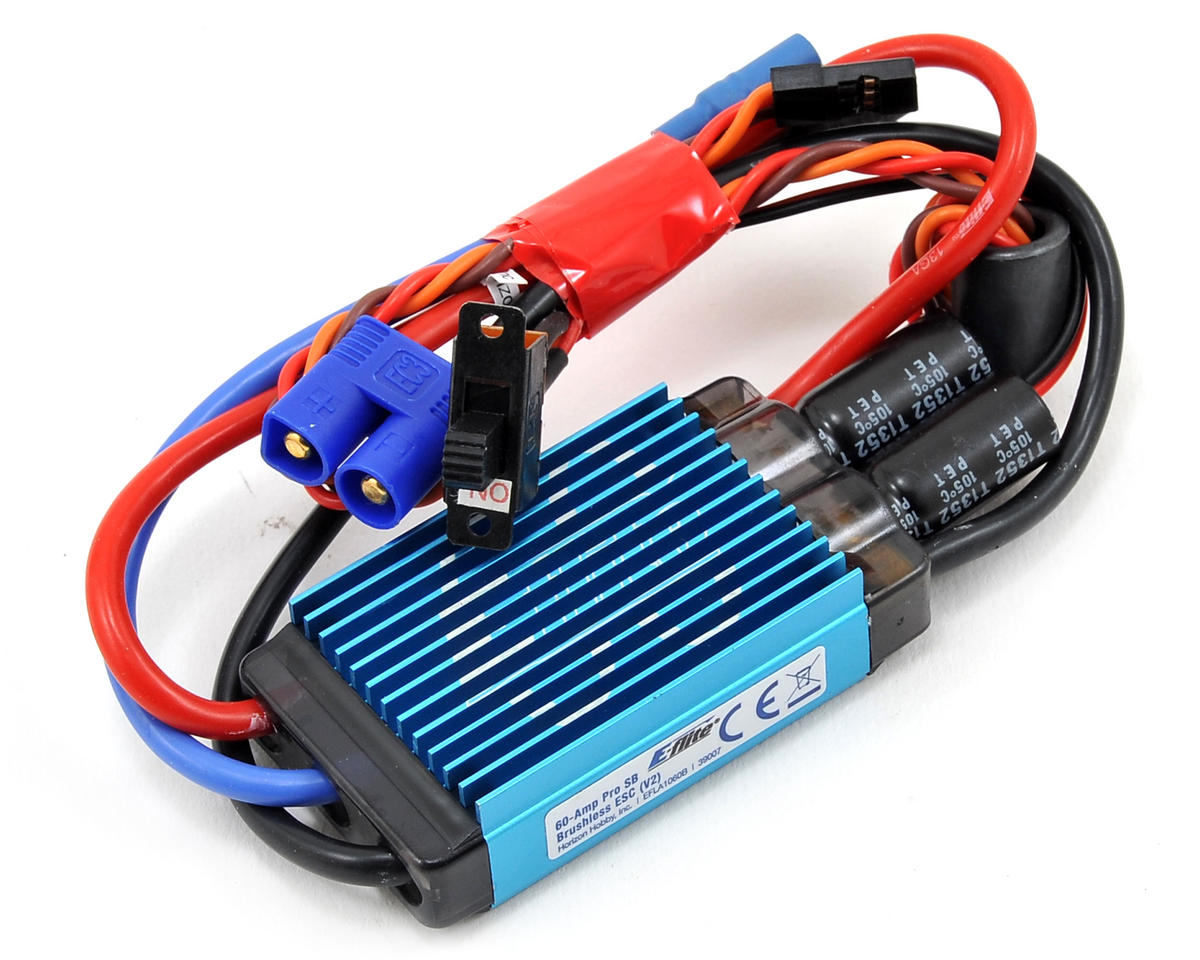 EFLA1060B E-Flite 60 Amp Pro Switch-Mode BEC Brushless ESC E-FLITE