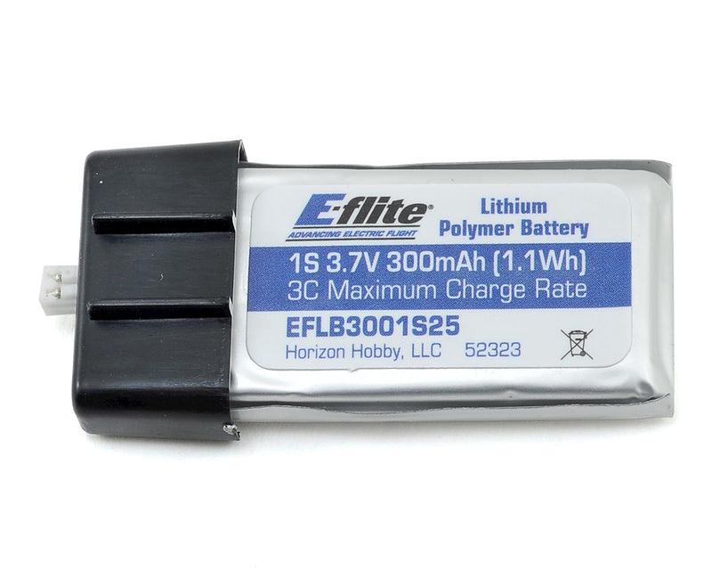 EFLB3001S25 E-Flite 300mah 1S 3.7v 25C LiPo Battery with UMX Connector