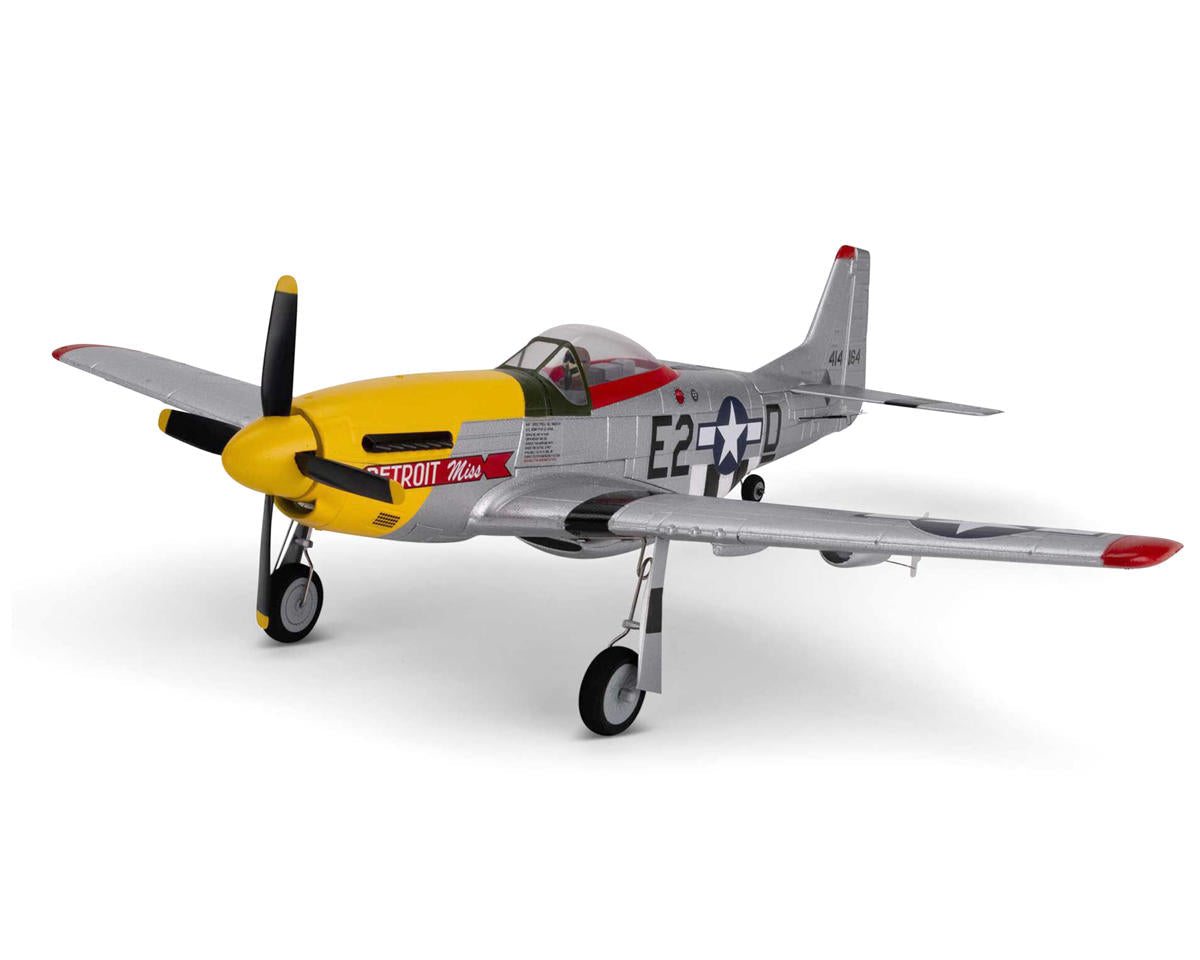 EFLU7350 E-Flite UMX P-51D Mustang Detroit Miss RC Plane, BNF Basic, EFLU7350 E-FLITE