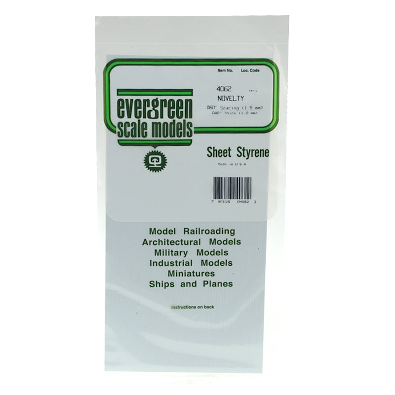 EVERGREEN 4062 1MM THICK 15 X 30CM SIDING SHEETS NOVELTY .060 (EACH) Evergreen