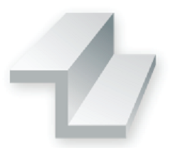 EVERGREEN 752 WHITE STYRENE Z CHANNEL  .080 X .040 X .016 (PACK OF 4) Evergreen