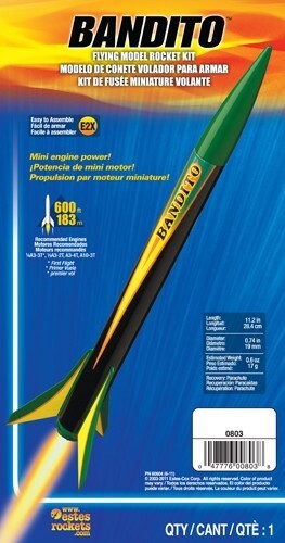 EST-0803 Estes Bandito Beginner Model Rocket Kit (13mm Mini Engine) Estes