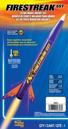 EST-0806 Estes Firestreak SST Beginner Model Rocket Kit (13mm Mini Engine)