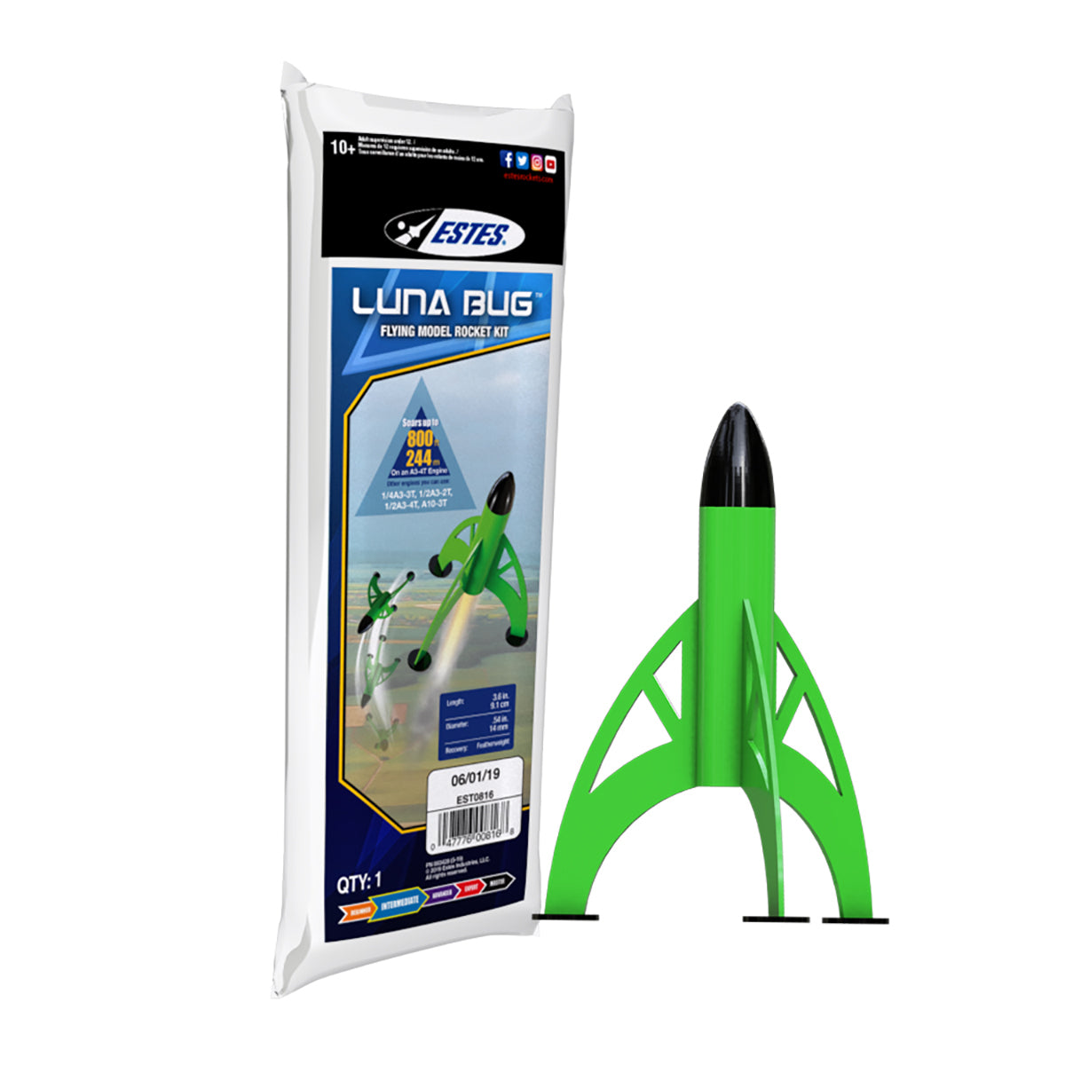 EST-0816 Estes Luna Bug Intermediate Model Rocket (13mm Mini Engine) [816] Estes