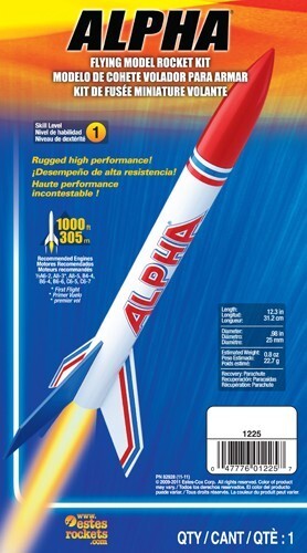 EST-1225 Estes Alpha Intermediate Model Rocket Kit (18mm Standard Engine)