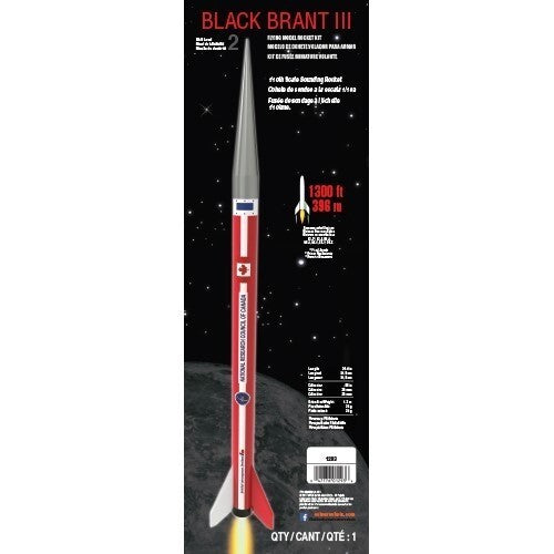 EST-1293 Estes Black Brant III (scale) Intermediate Model Rocket Kit (18mm Standard Engine)