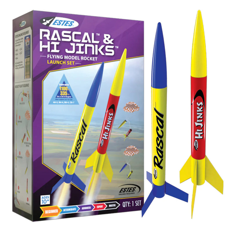 EST-1499X Estes Rascal & Hi Jinks Beginner Model Rocket Launch Set