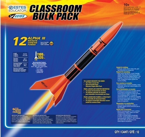 EST-1751 Estes Alpha III Beginner Model Rocket (12pk) Bulk Pack