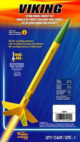 EST-1949 Estes Viking Intermediate Model Rocket Kit (18mm Standard Engine)