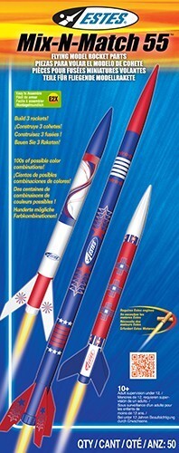 EST-2006 Estes Mix-N-Match 55 Rocket E2X (18mm Standard Engine)