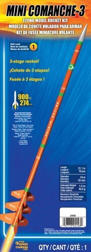 EST-2448 Estes Mini Comanche 3 (3 stage) Advanced Model Rocket Kit (13mm Mini Engine)