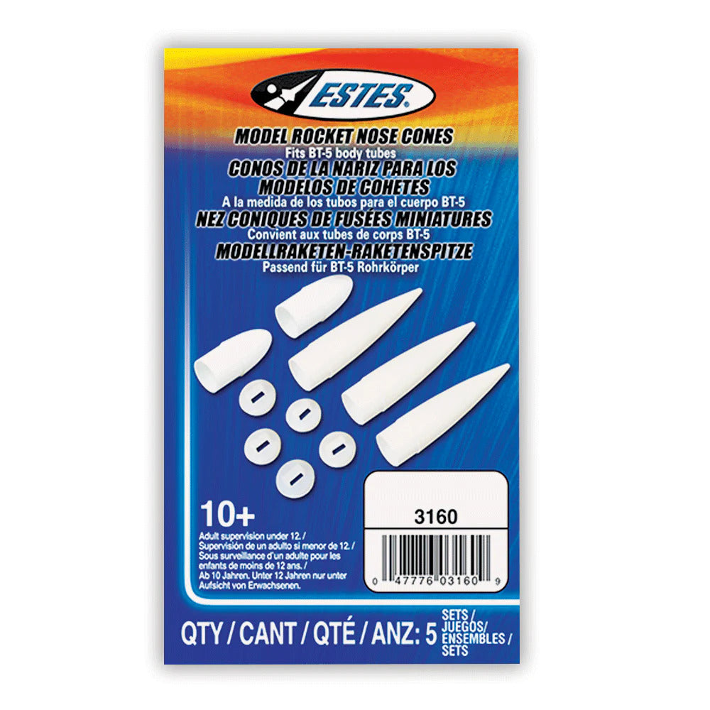 EST-3160 Estes NC-5 Nose Cone (5 pk) Model Rocket Accessory Estes