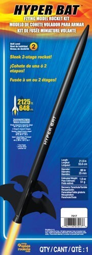 EST-7217 Estes Hyper Bat (2 stage) Advanced Model Rocket Kit (18mm Standard Engine) Estes