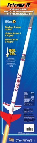 EST-7225 Estes Extreme 12 (2 stage) Master Model Rocket Kit (24mm Engine) Estes