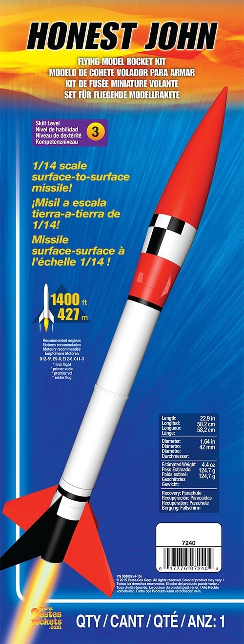 EST-7240 Estes Honest John (scale) Advanced Model Rocket Kit (24mm Engine)