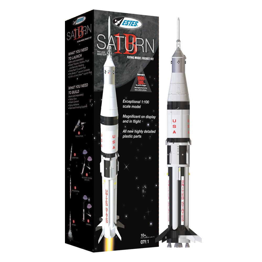 EST-7251 Estes 1/100 Saturn 1B (2) Master Model Rocket Kit (24mm Engine) Estes