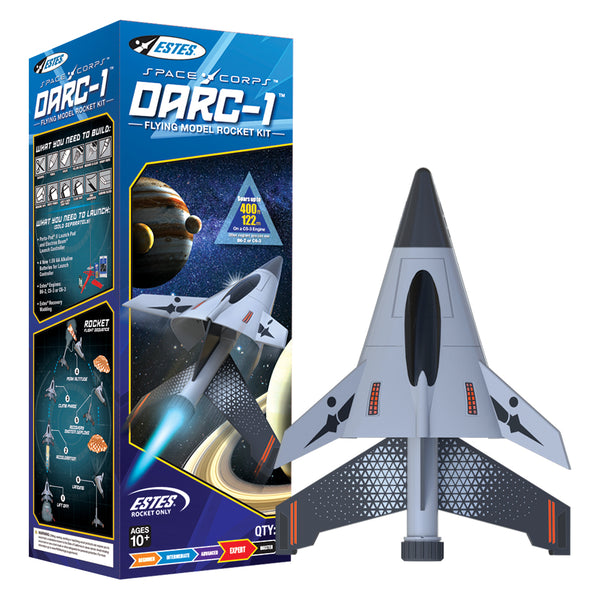 EST-7307 Estes Space Corps DARC-1 Expert Model Rocket Kit (18mm Standard Engine) [7307]