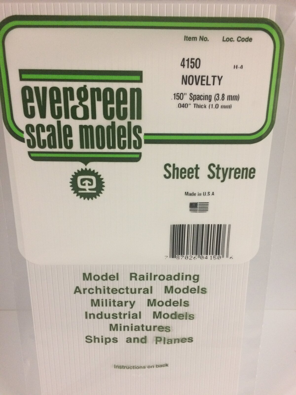 Evergreen White Polystyrene Novelty Siding Sheet 0.150 x 6 x 12" / 3.81mm x 15cm x 30cm (1)