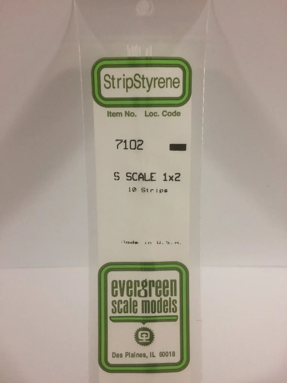 Evergreen White Polystyrene S-Scale Strip 0.016 x 0.031 x 14" (10)