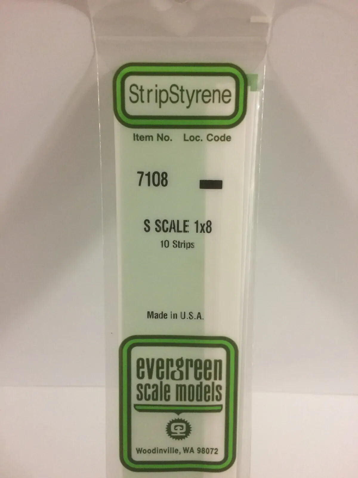 Evergreen White Polystyrene S-Scale Strip 0.016 x 0.125 x 14" (10)