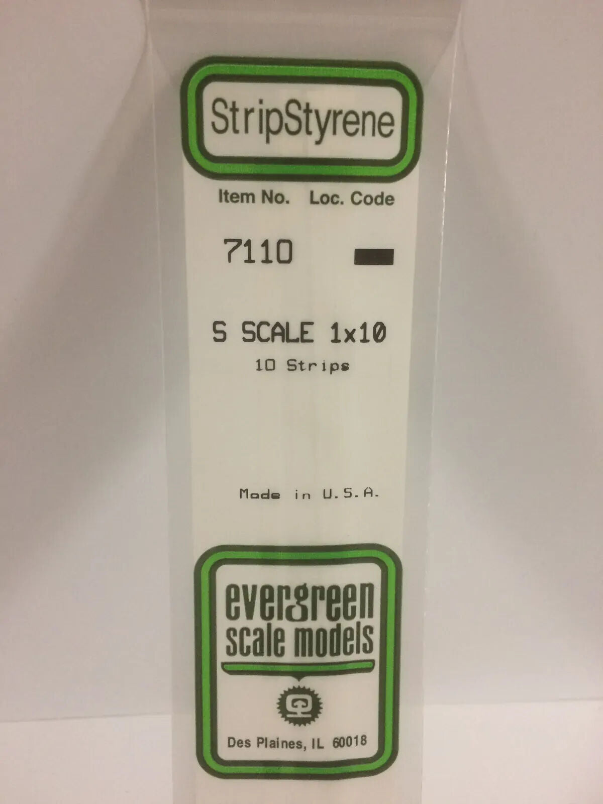 Evergreen White Polystyrene S-Scale Strip 0.016 x 0.156 x 14" (10)