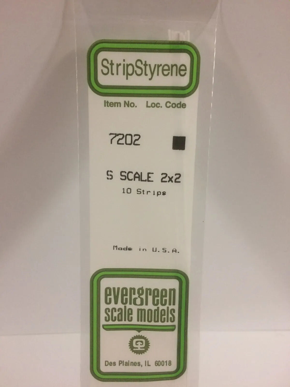 Evergreen White Polystyrene S-Scale Strip 0.031 x 0.031 x 14" (10)