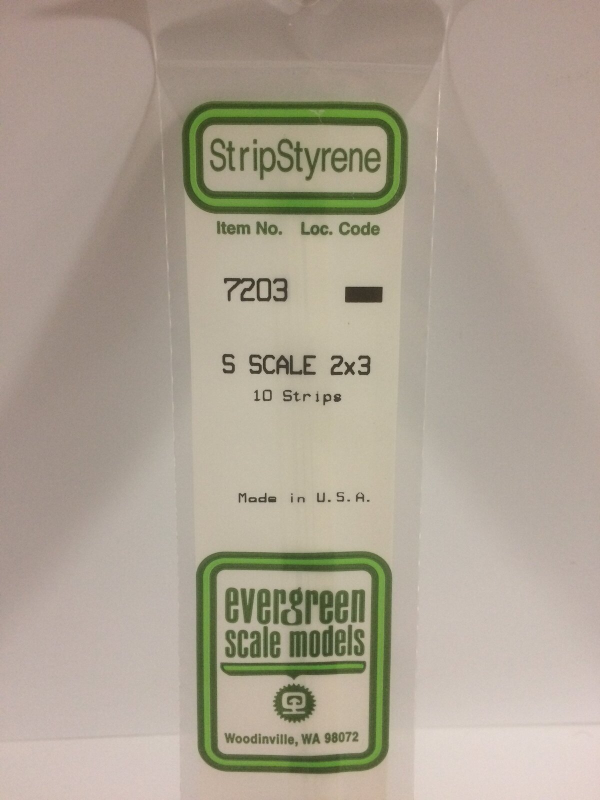 Evergreen White Polystyrene S-Scale Strip 0.031 x 0.047 x 14" (10)