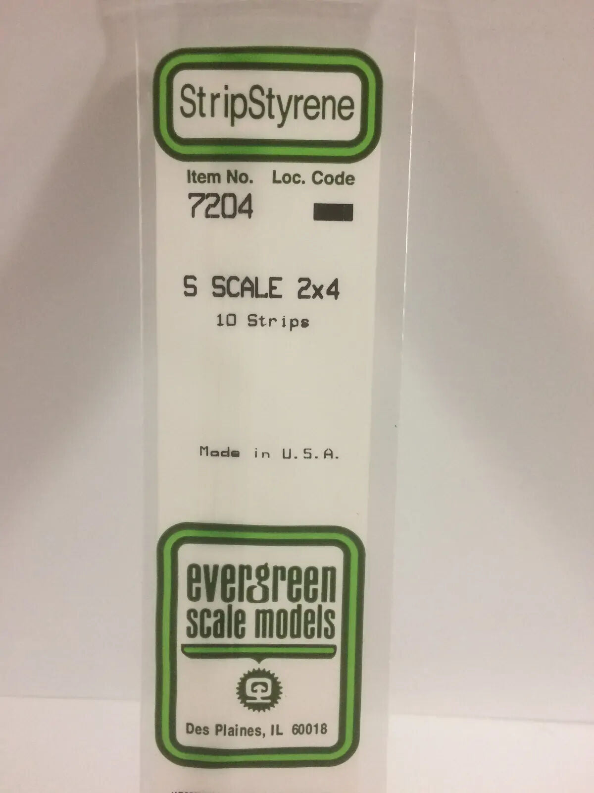 Evergreen White Polystyrene S-Scale Strip 0.031 x 0.063 x 14" (10)